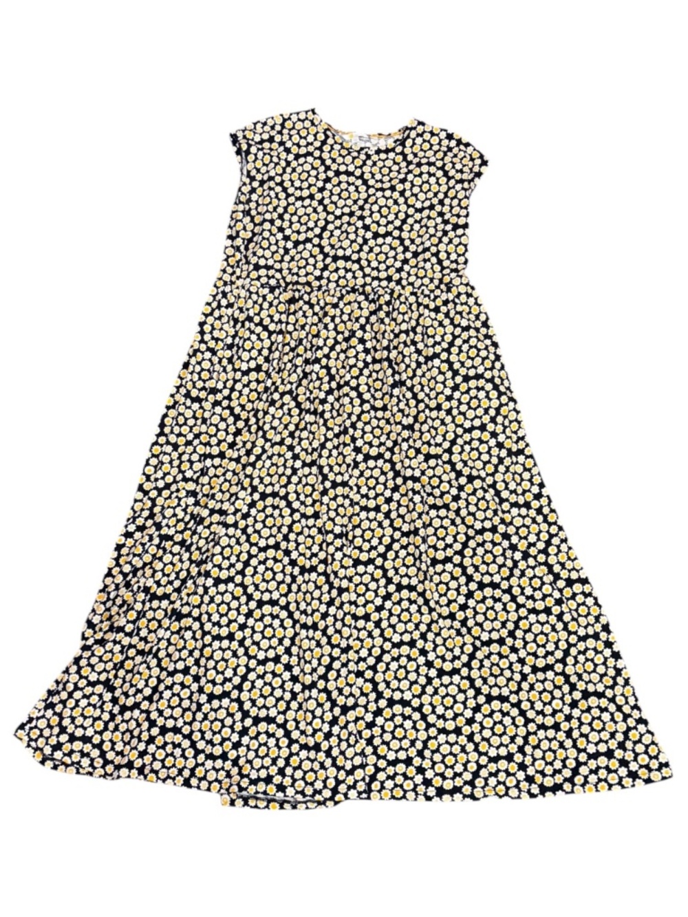 Boden Women’s 16/18 Black Yellow Daisy Floral Cotton Maxi Dress
